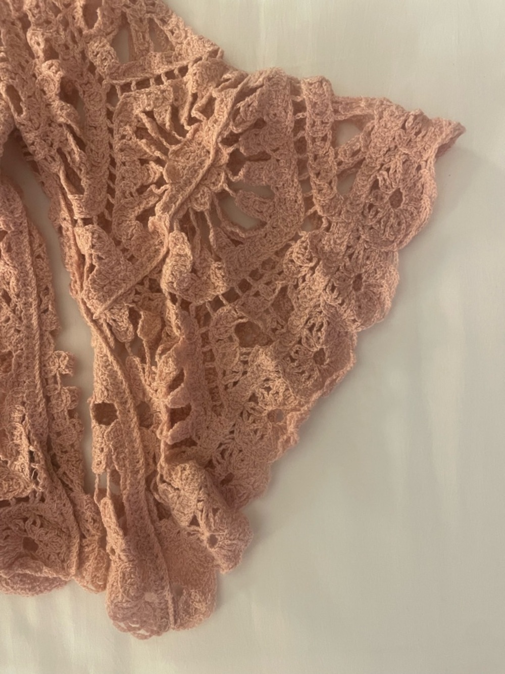 POL Bohemian Crochet Openwork Bracelet Bell‎ Sleeve Short Top Rose Pink One Size - Picture 7 of 11